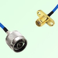 Semi-Flexible Jumper SSMA Female 2 Hole Flange Mount to N Male