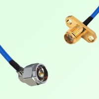 Semi-Flexible Jumper SMA Female 2 Hole Flange Mount to N Male Right Angle Semi-Flexible Jumper SMA Female 2 Hole Flange Mount to N Male Right Angle