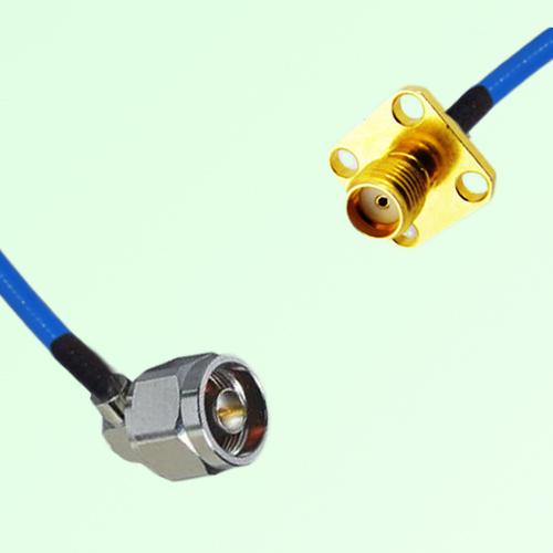 Semi-Flexible Jumper SMA Female 4 Hole 12.7x12.7mm to N Male Right Angle Semi-Flexible Jumper SMA Female 4 Hole 12.7x12.7mm to N Male Right Angle