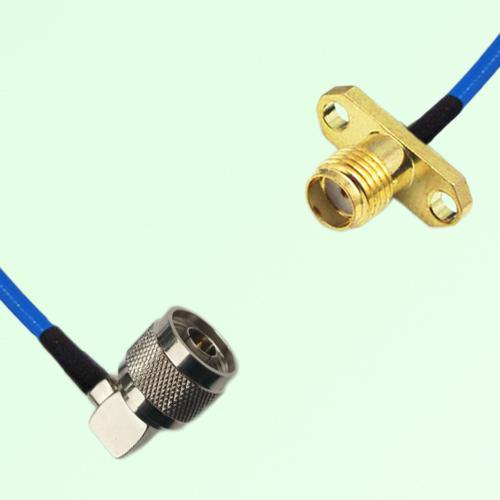 Semi-Flexible Jumper SSMA Female 2 Hole Flange Mount to N Male Right Angle Semi-Flexible Jumper SSMA Female 2 Hole Flange Mount to N Male Right Angle