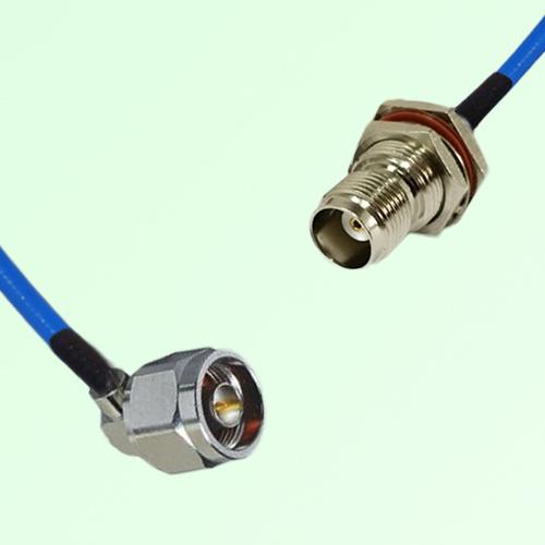 Semi-Flexible Jumper TNC Bulkhead Female with O-Ring to N Male Right Angle Semi-Flexible Jumper TNC Bulkhead Female with O-Ring to N Male Right Angle