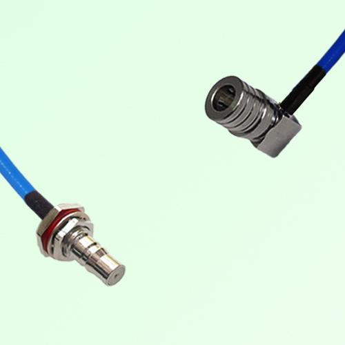 Semi-Flexible Jumper QMA Bulkhead Female with O-Ring to QMA Male Right Angle Semi-Flexible Jumper QMA Bulkhead Female with O-Ring to QMA Male Right Angle