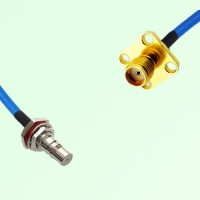 Semi-Flexible Jumper SMA Female 4 Hole 12.7mm to QMA Bulkhead Female with O-Ring Semi-Flexible Jumper SMA Female 4 Hole 12.7mm to QMA Bulkhead Female with O-Ring