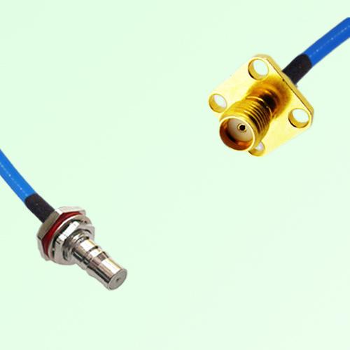 Semi-Flexible Jumper SMA Female 4 Hole 12.7mm to QMA Bulkhead Female with O-Ring Semi-Flexible Jumper SMA Female 4 Hole 12.7mm to QMA Bulkhead Female with O-Ring