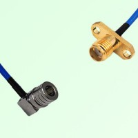Semi-Flexible Jumper SMA Female 2 Hole Flange Mount to QMA Male Right Angle Semi-Flexible Jumper SMA Female 2 Hole Flange Mount to QMA Male Right Angle