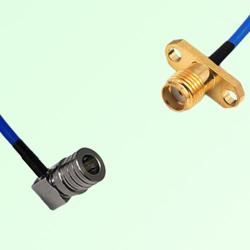 Semi-Flexible Jumper SMA Female 2 Hole Flange Mount to QMA Male Right Angle Semi-Flexible Jumper SMA Female 2 Hole Flange Mount to QMA Male Right Angle