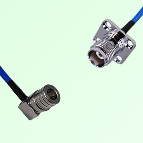 Semi-Flexible Jumper TNC Female 4 Hole 17.5x17.5mm to QMA Male Right Angle Semi-Flexible Jumper TNC Female 4 Hole 17.5x17.5mm to QMA Male Right Angle