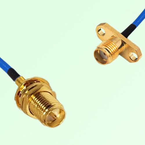 Semi-Flexible Jumper SMA Female 2 Hole Flange Mount to RP SMA Bulkhead Female