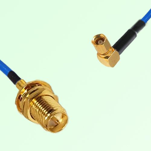 Semi-Flexible Jumper SMC Female Right Angle to RP SMA Bulkhead Female