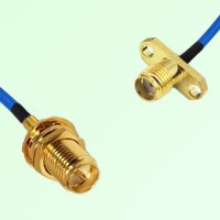 Semi-Flexible Jumper SSMA Female 2 Hole Flange Mount to RP SMA Bulkhead Female