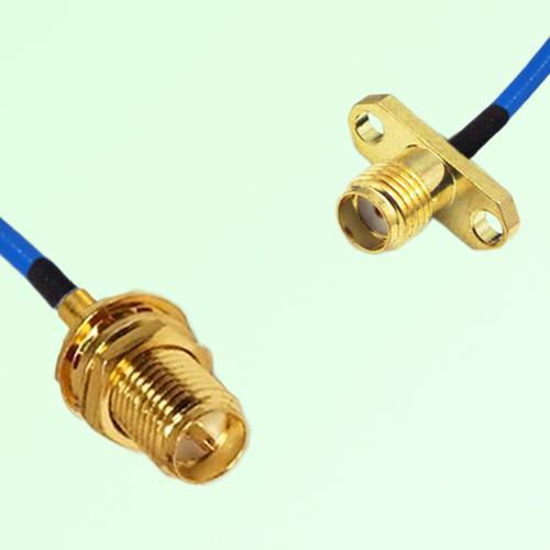 Semi-Flexible Jumper SSMA Female 2 Hole Flange Mount to RP SMA Bulkhead Female