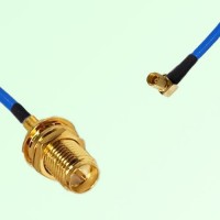 Semi-Flexible Jumper SSMC Female Right Angle to RP SMA Bulkhead Female