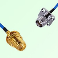 Semi-Flexible Jumper TNC Female 4 Hole 17.5x17.5mm to RP SMA Bulkhead Female