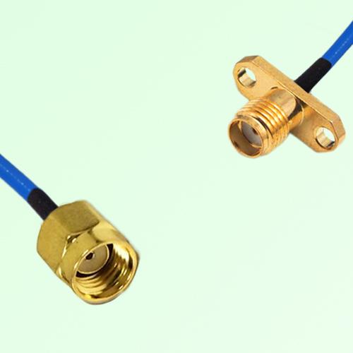 Semi-Flexible Jumper SMA Female 2 Hole Flange Mount to RP SMA Male