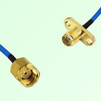 Semi-Flexible Jumper SSMA Female 2 Hole Flange Mount to RP SMA Male