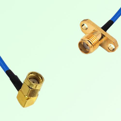 Semi-Flexible Jumper SMA Female 2 Hole Flange Mount to RP SMA Male Right Angle Semi-Flexible Jumper SMA Female 2 Hole Flange Mount to RP SMA Male Right Angle