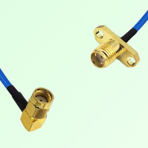 Semi-Flexible Jumper SSMA Female 2 Hole Flange Mount to RP SMA Male Right Angle