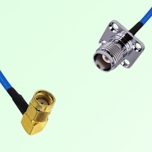 Semi-Flexible Jumper TNC Female 4 Hole 17.5x17.5mm to RP SMA Male Right Angle