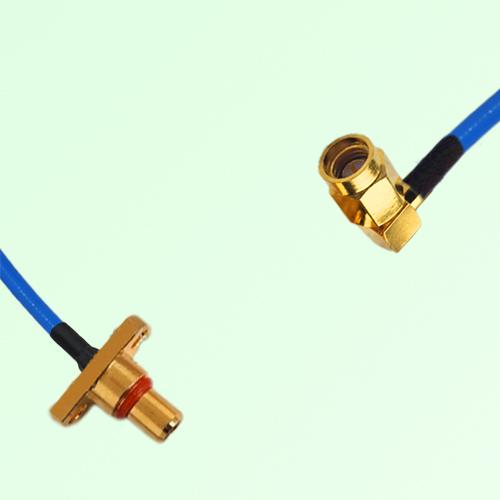 Semi-Flexible Jumper SBMA Male 2 Hole Flange Mount to SSMA Male Right Angle