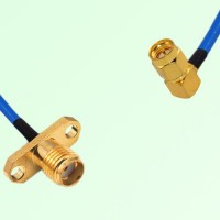 Semi-Flexible Jumper SMA Female 2 Hole Flange Mount to SMA Male Right Angle Semi-Flexible Jumper SMA Female 2 Hole Flange Mount to SMA Male Right Angle
