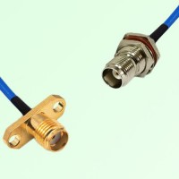 Semi-Flexible Jumper TNC Bulkhead Female with O-Ring to SMA Female 2 Hole Semi-Flexible Jumper TNC Bulkhead Female with O-Ring to SMA Female 2 Hole