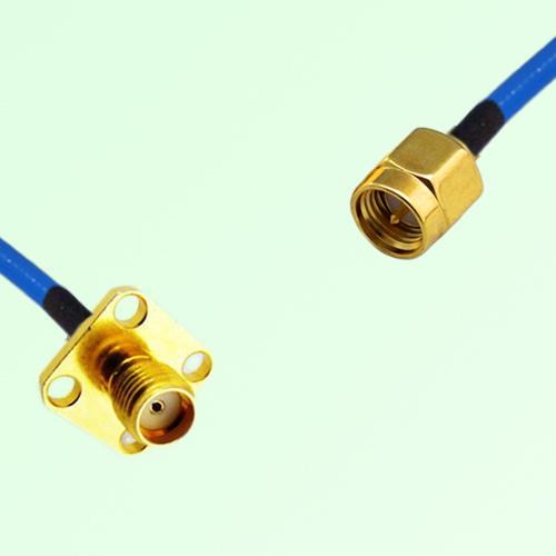 Semi-Flexible Jumper SMA Female 4 Hole Flange Mount 12.7x12.7mm to SMA Male Semi-Flexible Jumper SMA Female 4 Hole Flange Mount 12.7x12.7mm to SMA Male