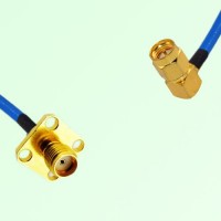 Semi-Flexible Jumper SMA Female 4 Hole 12.7x12.7mm to SMA Male Right Angle Semi-Flexible Jumper SMA Female 4 Hole 12.7x12.7mm to SMA Male Right Angle