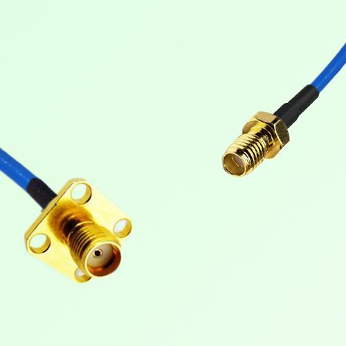 Semi-Flexible Jumper SSMA Female to SMA Female 4 Hole Flange Mount 12.7x12.7mm