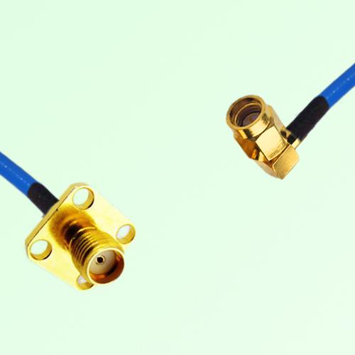 Semi-Flexible Jumper SSMA Male Right Angle to SMA Female 4 Hole 12.7x12.7mm