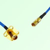 Semi-Flexible Jumper SSMC Female to SMA Female 4 Hole Flange Mount 12.7x12.7mm