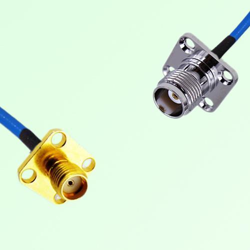Semi-Flexible Jumper TNC Female 4 Hole 17.5mm to SMA Female 4 Hole 12.7x12.7mm Semi-Flexible Jumper TNC Female 4 Hole 17.5mm to SMA Female 4 Hole 12.7x12.7mm