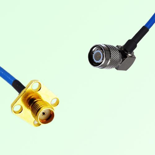 Semi-Flexible Jumper TNC Male Right Angle to SMA Female 4 Hole 12.7x12.7mm
