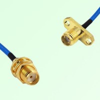 Semi-Flexible Jumper SSMA Female 2 Hole Flange Mount to SMA Bulkhead Female