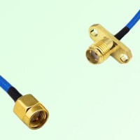 Semi-Flexible Jumper SSMA Female 2 Hole Flange Mount to SMA Male