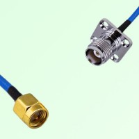 Semi-Flexible Jumper TNC Female 4 Hole Flange Mount 17.5x17.5mm to SMA Male Semi-Flexible Jumper TNC Female 4 Hole Flange Mount 17.5x17.5mm to SMA Male