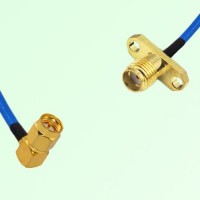 Semi-Flexible Jumper SSMA Female 2 Hole Flange Mount to SMA Male Right Angle