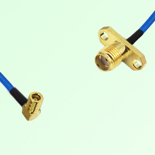 Semi-Flexible Jumper SSMA Female 2 Hole Flange Mount to SMB Female Right Angle