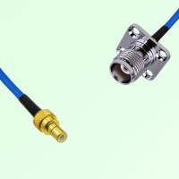 Semi-Flexible Jumper TNC Female 4 Hole Flange Mount 17.5x17.5mm to SMB Male Semi-Flexible Jumper TNC Female 4 Hole Flange Mount 17.5x17.5mm to SMB Male
