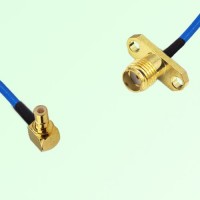 Semi-Flexible Jumper SSMA Female 2 Hole Flange Mount to SMB Male Right Angle