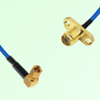 Semi-Flexible Jumper SSMA Female 2 Hole Flange Mount to SMC Female Right Angle