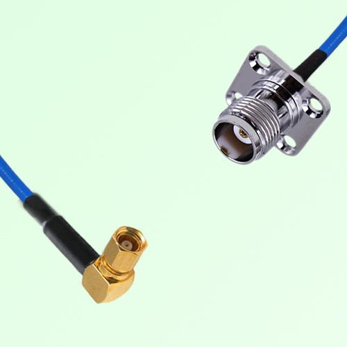 Semi-Flexible Jumper TNC Female 4 Hole 17.5x17.5mm to SMC Female Right Angle Semi-Flexible Jumper TNC Female 4 Hole 17.5x17.5mm to SMC Female Right Angle