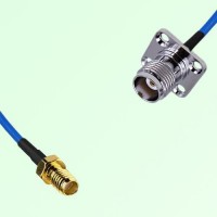 Semi-Flexible Jumper TNC Female 4 Hole Flange Mount 17.5x17.5mm to SSMA Female