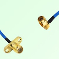 Semi-Flexible Jumper SSMA Female 2 Hole Flange Mount to SSMA Male Right Angle