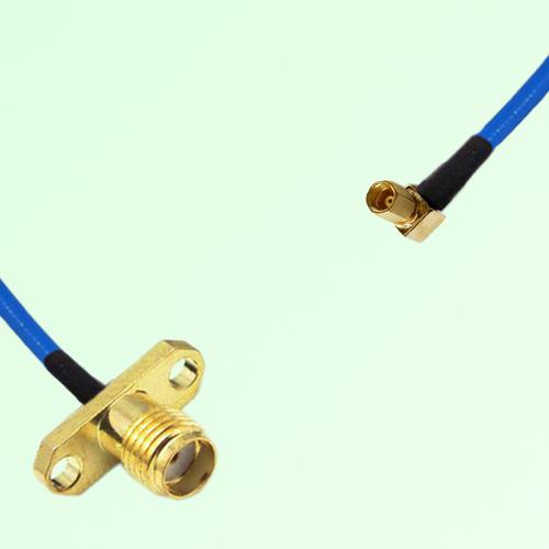Semi-Flexible Jumper SSMC Female Right Angle to SSMA Female 2 Hole Flange Mount