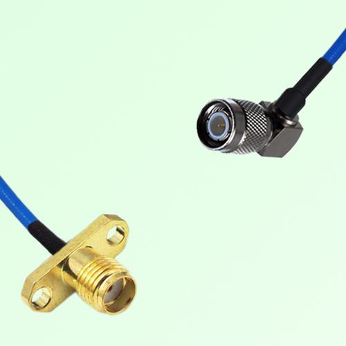 Semi-Flexible Jumper TNC Male Right Angle to SSMA Female 2 Hole Flange Mount