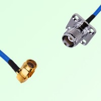 Semi-Flexible Jumper TNC Female 4 Hole 17.5x17.5mm to SSMA Male Right Angle Semi-Flexible Jumper TNC Female 4 Hole 17.5x17.5mm to SSMA Male Right Angle