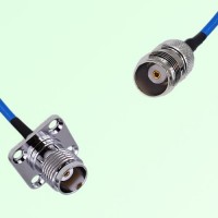 Semi-Flexible Jumper TNC Female 4 Hole Flange Mount 17.5x17.5mm to TNC Female