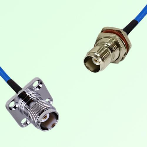 Semi-Flexible Jumper TNC Female 4 Hole 17.5mm to TNC Bulkhead Female with O-Ring Semi-Flexible Jumper TNC Female 4 Hole 17.5mm to TNC Bulkhead Female with O-Ring