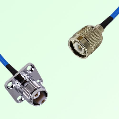 Semi-Flexible Jumper TNC Female 4 Hole Flange Mount 17.5x17.5mm to TNC Male