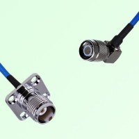 Semi-Flexible Jumper TNC Female 4 Hole 17.5x17.5mm to TNC Male Right Angle